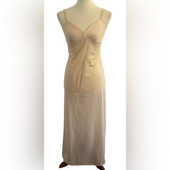 Vintage Vanity Fair Cream Chemise Slip on Gown Adjustable Straps Size Small - Picture 1 of 12